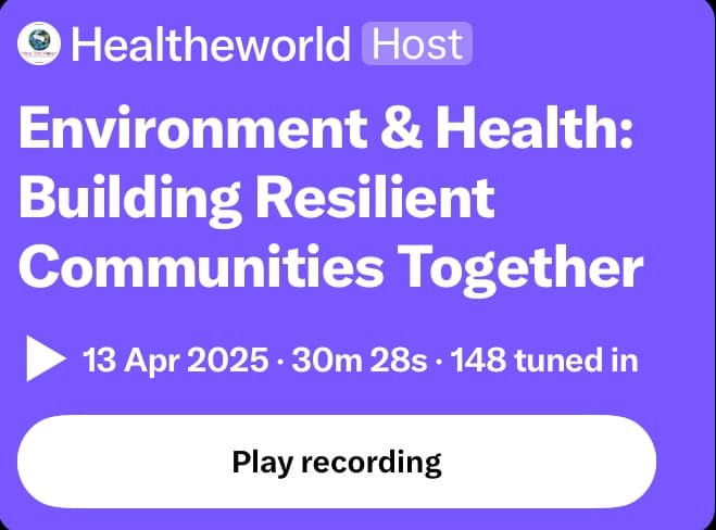 X Spaces: Roots of Resilience - Environment & Health
